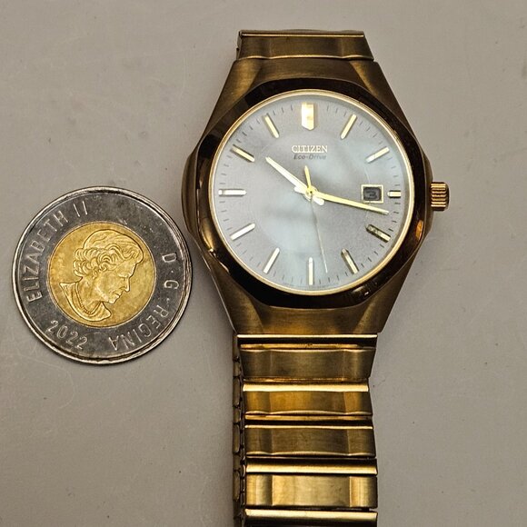 Vintage Citizen Eco-Drive Gold-Tone Men's Watch | Champagne Dial | Classic Style - Picture 2 of 16